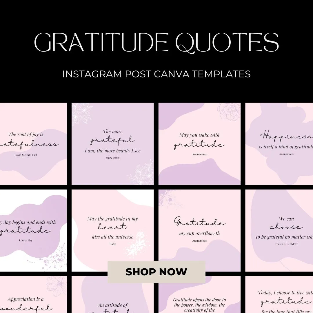 Gratitude Quotes Canva Template