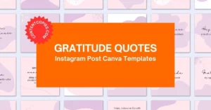 Gratitude quotes instagram post canva template