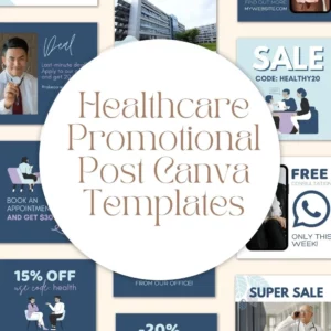 50 Healthcare Promotional Post Canva Templates Bundle