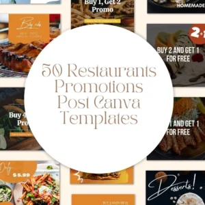 50 Restaurants Promotions Post Canva Templates