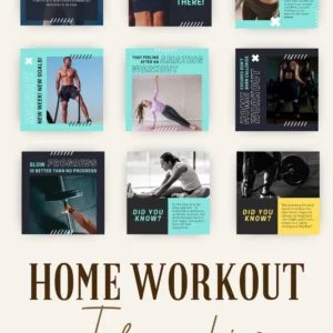 200 Home Workout Infographics Canva Templates