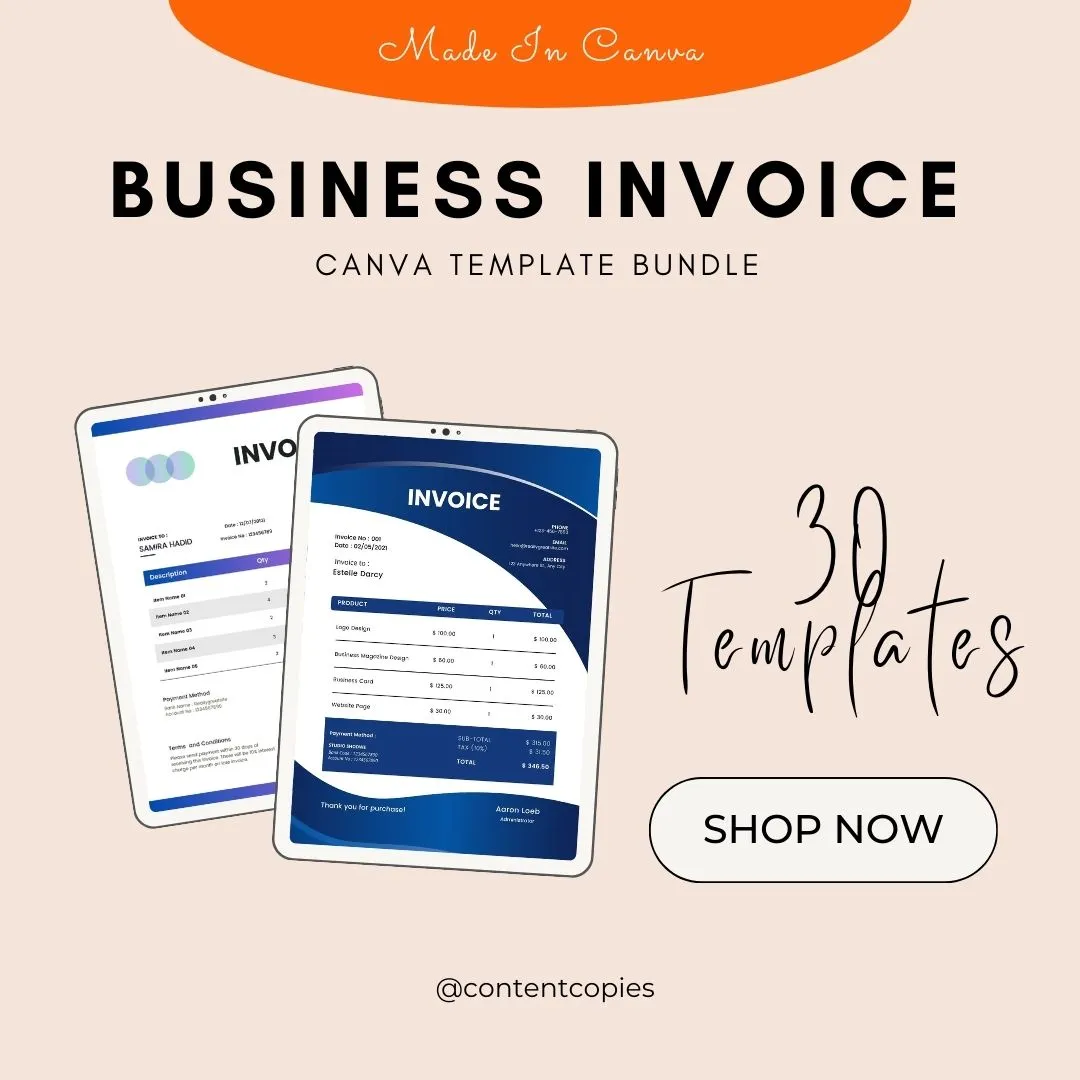 Business Invoice Canva Templates